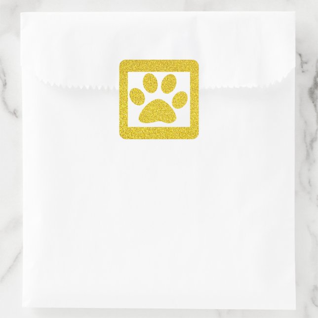 Pegatina Cuadrada Purpurina dorado pintura imprimen vacaciones blanc (Bolso)