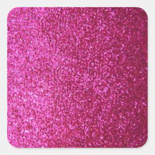 Pegatina Cuadrada Purpurina falso rosado caliente