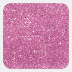 Pegatina Cuadrada Purpurina Girly Hot Pink Classic