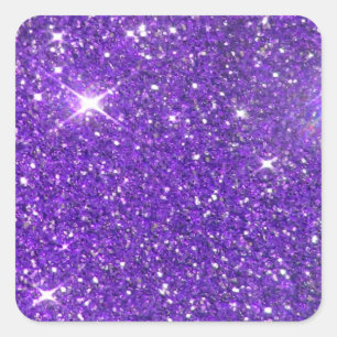 Pegatina Cuadrada Purpurina Glitz de moda Lavender Purple Sparkling