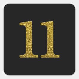 Pegatina Cuadrada Purpurina Gold Número 11