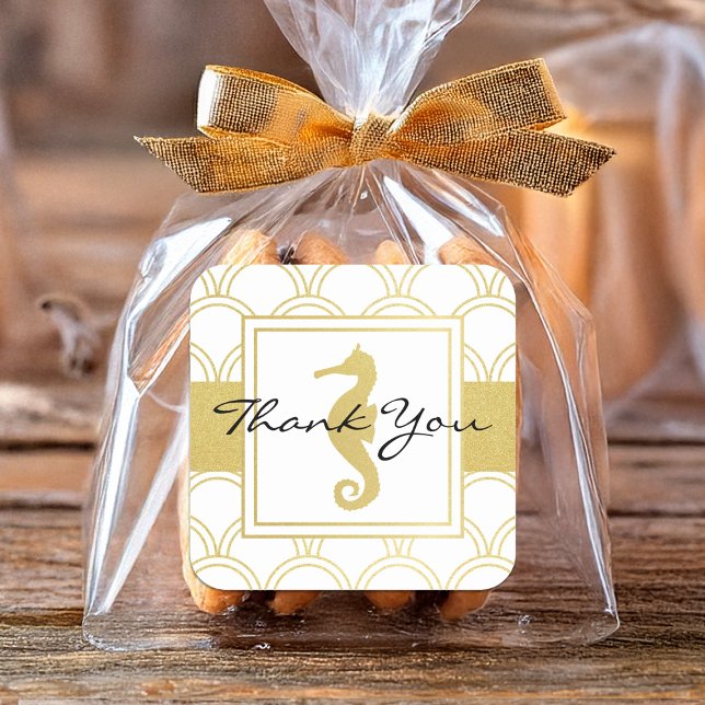 Pegatina Cuadrada Purpurina Marahorita de Ola Art Deco Gracias (Subido por el creador)