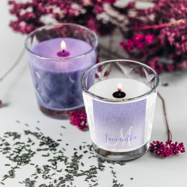 Pegatina Cuadrada Purpurina púrpura moderno marca nombre personaliza (Subido por el creador)