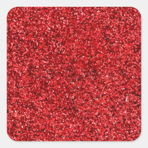 Pegatina Cuadrada Purpurina rojo
