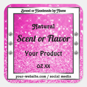 Pegatina Cuadrada Purpurina rosa Luminoso Estrellas de espuma Etique