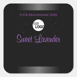 Pegatina Cuadrada Purpurina suave con logotipo de etiquetas de produ