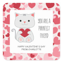 Purrfect Friend Cat Classroom Valentine