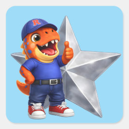 Pegatina Cuadrada Put Silverstar level two achievement award tiered 