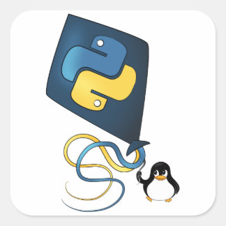 Pegatina Cuadrada Python en Linux