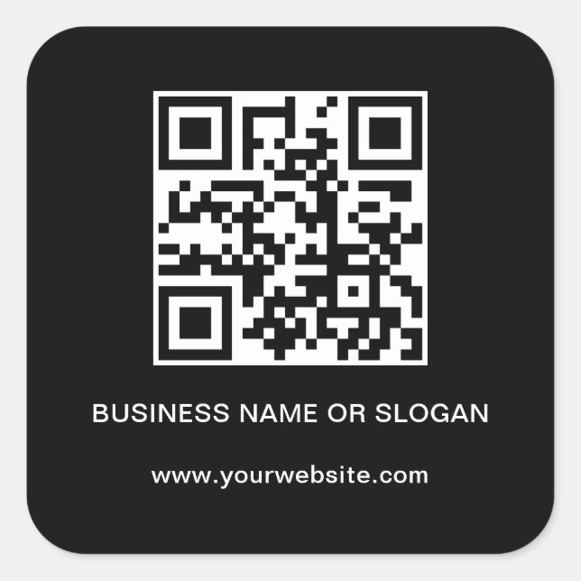 Pegatina Cuadrada QR Code Business Company Corporate Professional (Anverso)