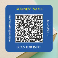 QR Code Business Name Sitio Web Promo Deep Blue Vs