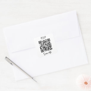 Pegatina Cuadrada QR Code Online Rsvp