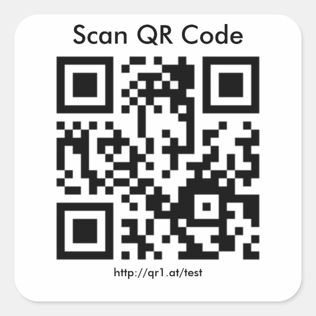 Pegatina Cuadrada QR-código bordador (Anverso)