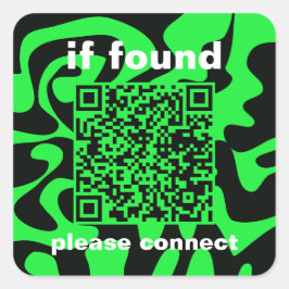 Pegatina Cuadrada QR Código lima verde lindo perdido