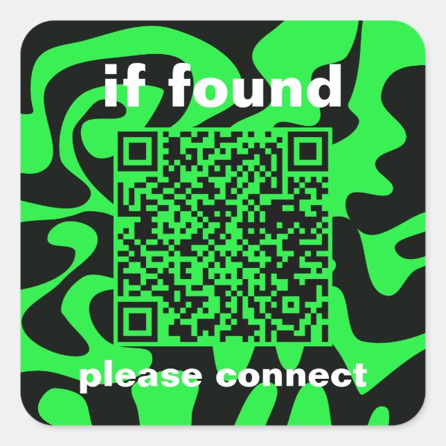Pegatina Cuadrada QR Código lima verde lindo perdido (Anverso)