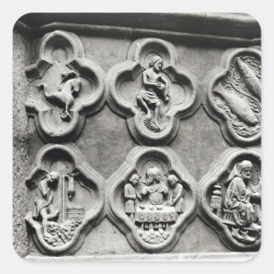 Pegatina Cuadrada Quatrefoils con los Rótulos del zodiaco