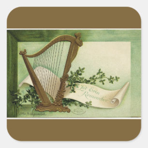 Pegatina Cuadrada Que Erin recuerde el oro de San Patricio