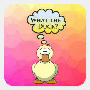 Pegatina Cuadrada ¿Qué es el pato?Pegatina
