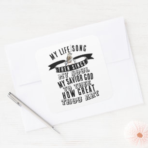 Pegatina Cuadrada Qué Grande Eres Hymnal Cute Bird Christian