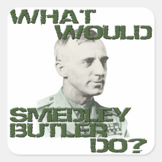 Pegatina Cuadrada ¿Qué Haría Smedley Butler?