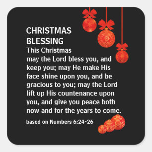 Pegatina Cuadrada QUE JEHOVAH TE BENDIGA 6 Navidades