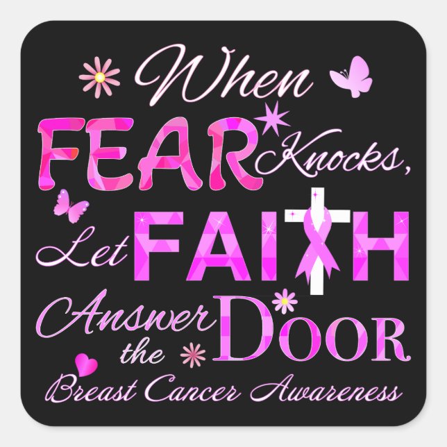 Pegatina Cuadrada Que la FE responda a la puerta (Anverso)