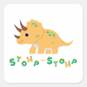 Pegatina Cuadrada ¡Que se burle de un Fiesta Dino-Mite!