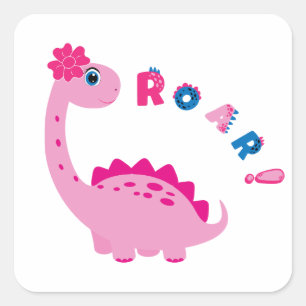 Pegatina Cuadrada ¡Que se burle de un Fiesta Dino-Mite!