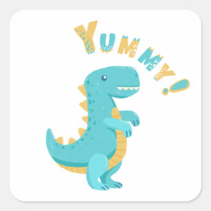 Pegatina Cuadrada ¡Que se burle de un Fiesta Dino-Mite!