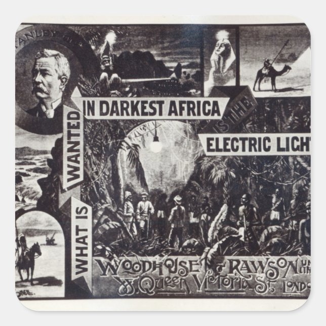 Pegatina Cuadrada Qué se quiere en la África más oscura es eléctrico (Anverso)