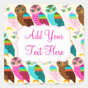 Pegatina Cuadrada ¿Qué Tal Lechuza?