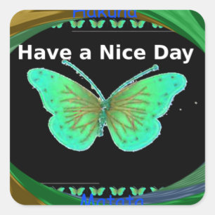 Pegatina Cuadrada Que tenga un buen día y una mejor noche butterfly.