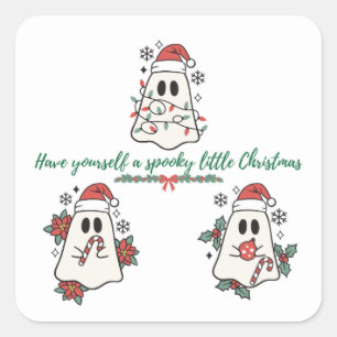 Pegatina Cuadrada Que tengas pequeños Navidades fantasmales
