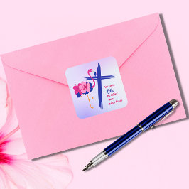 Pegatina Cuadrada Que tu fe sea más alta que tus miedos Cita