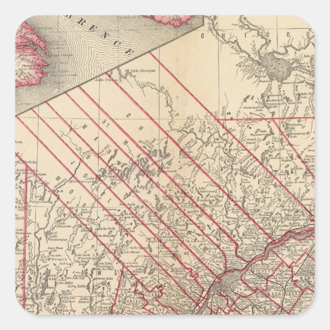 Pegatina Cuadrada Quebec 3 (Anverso)