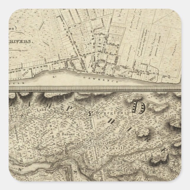 Pegatina Cuadrada Quebec (Canadá) 6 (Anverso)