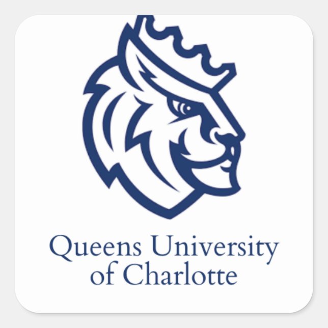 Pegatina Cuadrada Queens University of Charlotte  (Anverso)
