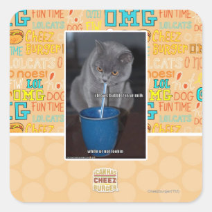 Pegatina Cuadrada Quema burbujas en tu leche