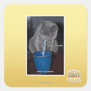 Pegatina Cuadrada Quema burbujas en tu leche