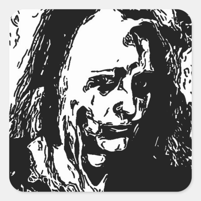 Pegatina Cuadrada Quemación de ácidos versión 2 (Anverso)