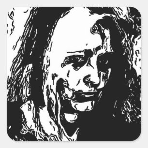 Pegatina Cuadrada Quemación de ácidos versión 2