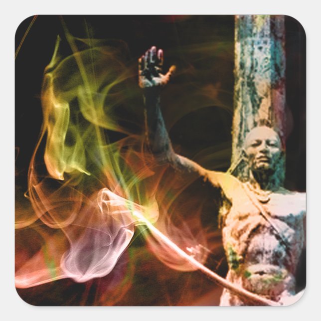 Pegatina Cuadrada quemar (Anverso)