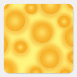 Pegatina Cuadrada Queso amarillo suizo