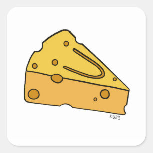 Pegatina Cuadrada Queso Cutiadón Sonriente