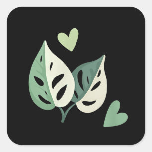 Pegatina Cuadrada Queso suizo de Monstera Adansonii