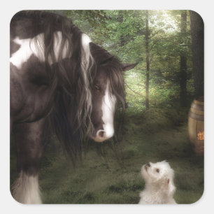 Pegatina Cuadrada Quiera jugar