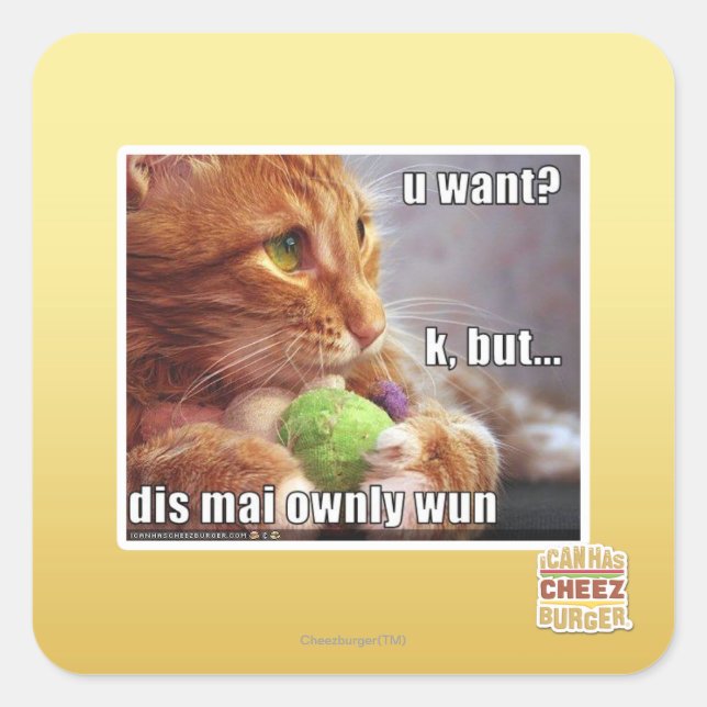 Pegatina Cuadrada ¿Quieres? (Anverso)