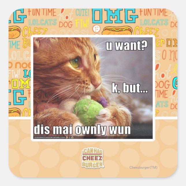 Pegatina Cuadrada ¿Quieres? (Anverso)