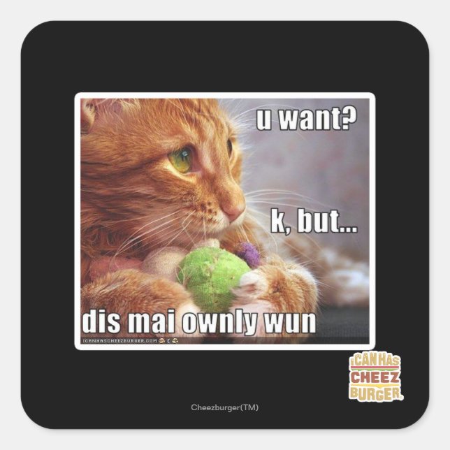 Pegatina Cuadrada ¿Quieres? (Anverso)