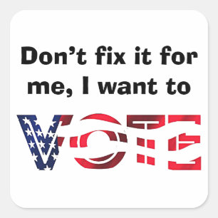 Pegatina Cuadrada Quiero votar